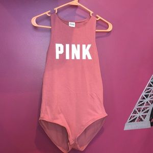 Pink Victoria’s Secret bodysuit